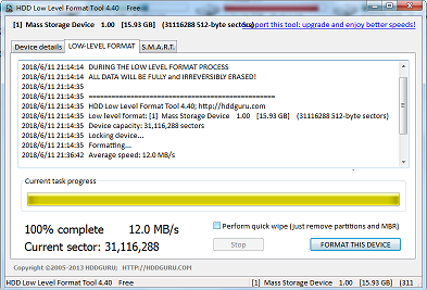 Hard Disk Low Level Format Tool